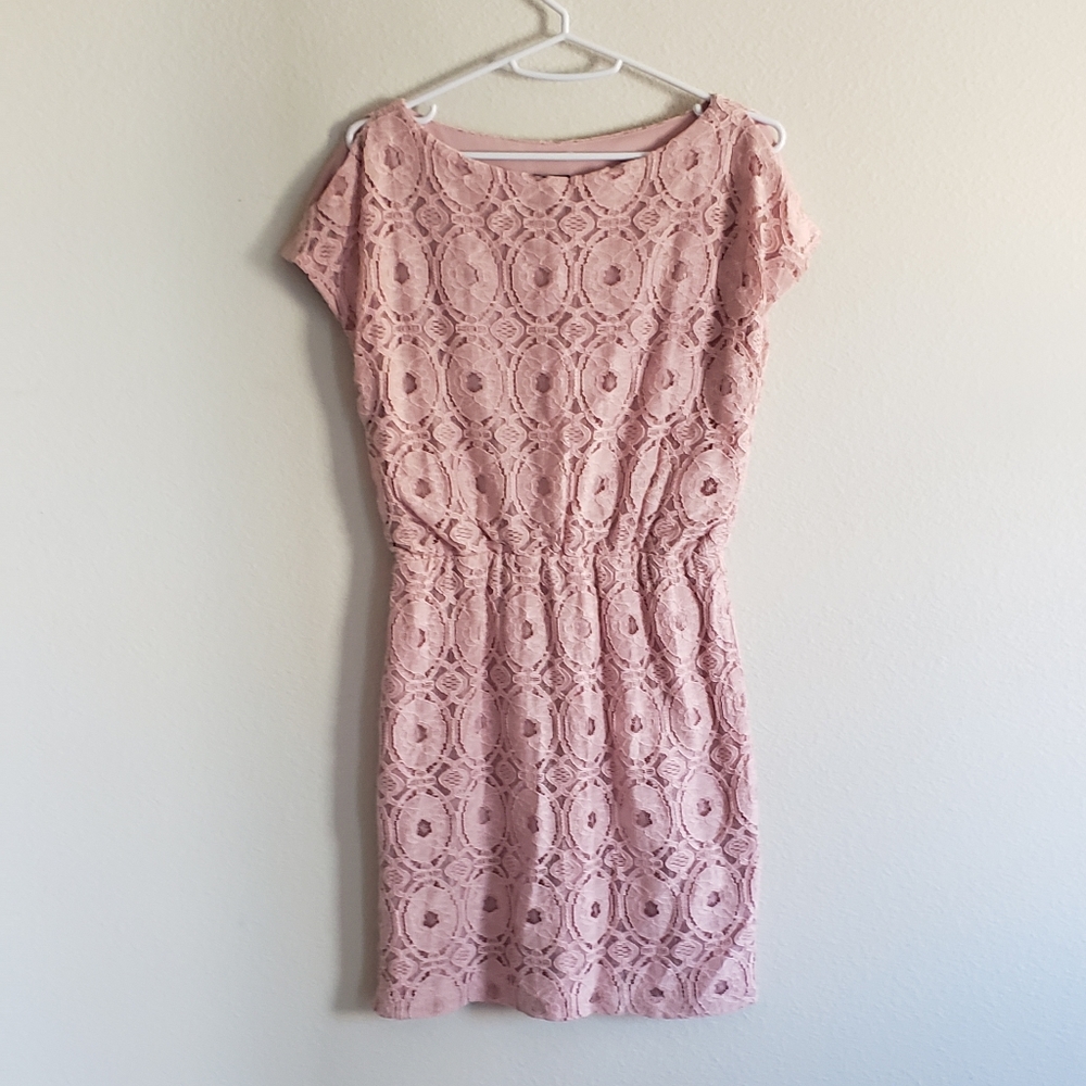 Blush Pink Lace Dress